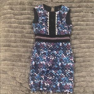 SALONI Blue and Purple Mini Dress
